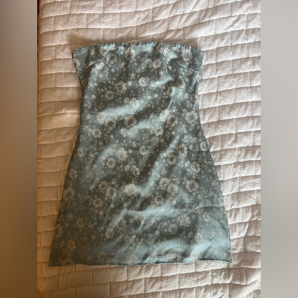 princess polly ramie strapless mini dress blue
